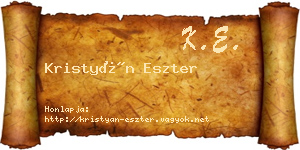 Kristyán Eszter névjegykártya